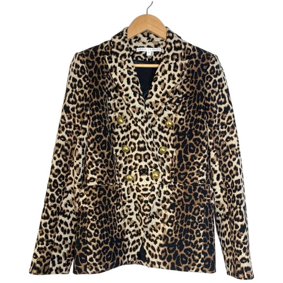 Veronica Beard Jackets & Blazers - VERONICA BEARD Miller Leopard Print Double Breasted Dickey Blazer